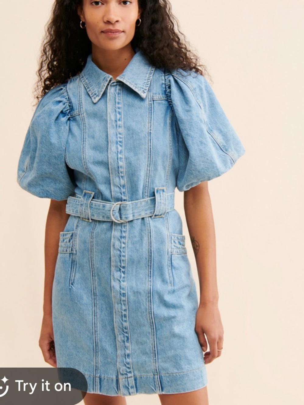 Aureta Celia denim mini dress
